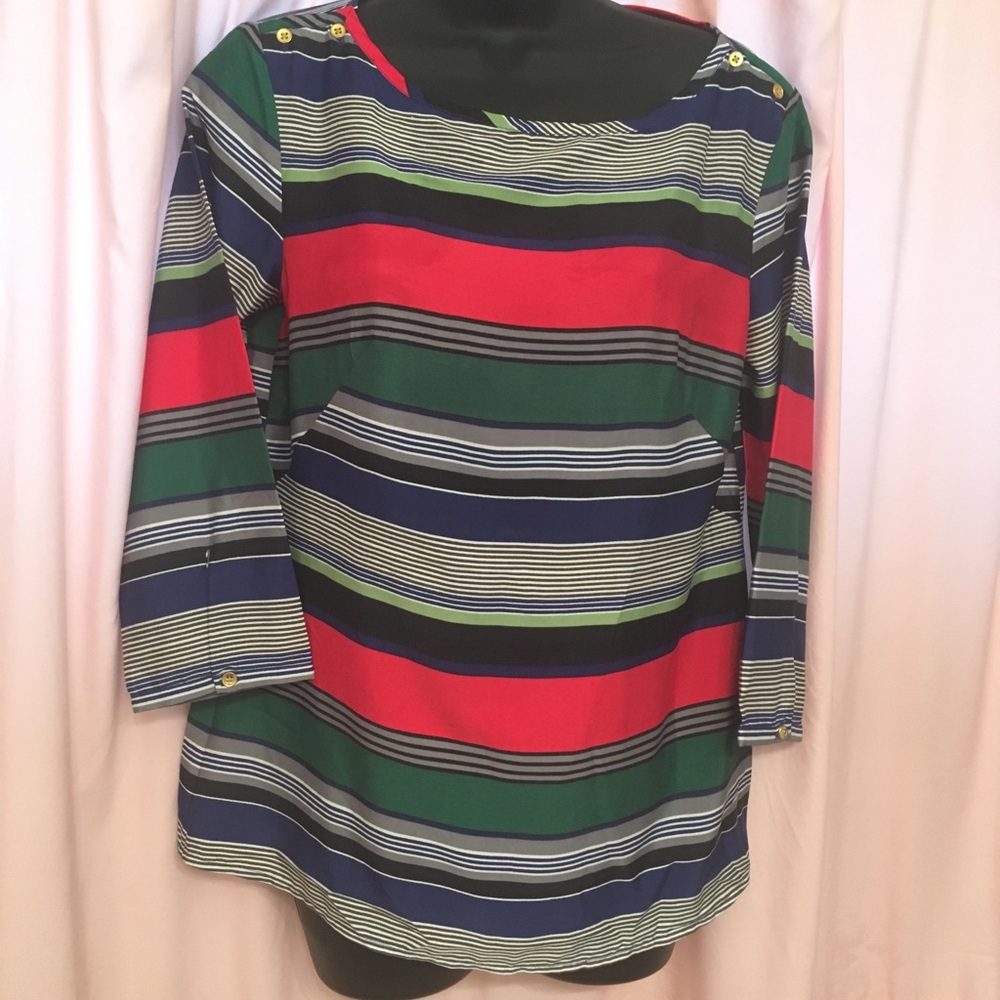 Banana Republic striped 3/4 sleeve blouse small